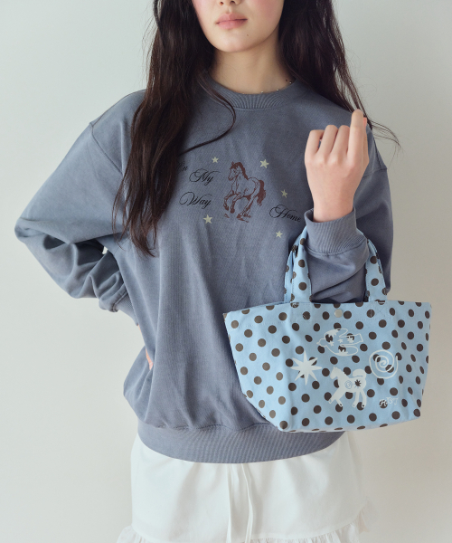 HOMEBODY THINGS(ホームバディ ティングズ)の「Homebody Mini Classic Dot Bag (SKY BLUE)(エコバッグ/サブバッグ・レディース・その他・F)」の4枚目の写真