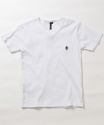 【13】ワンポイントクロス ジャストフィットVネックTシャツ