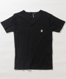 【13】ワンポイントクロス ジャストフィットVネックTシャツ
