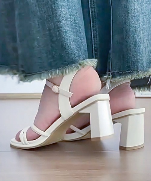 Lace Ladies(レースレディース)の「スクエアトゥ ナロー ストラップ ハイヒール サンダル(サンダル・レディース・ブラウン/アイボリー/ブラック・25cm/24.5cm/24cm/23.5cm/23cm/22.5cm)」の5枚目の写真