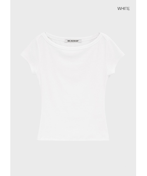 BLACKUP（ブラックアップ）の「[MADE] アットボートネック半袖Tシャツ（Tシャツ/カットソー・レディース・ブラック/ホワイト/グレー・FREE）」の16枚目の写真