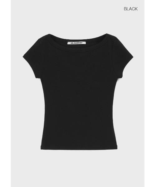 BLACKUP（ブラックアップ）の「[MADE] アットボートネック半袖Tシャツ（Tシャツ/カットソー・レディース・ブラック/ホワイト/グレー・FREE）」の15枚目の写真