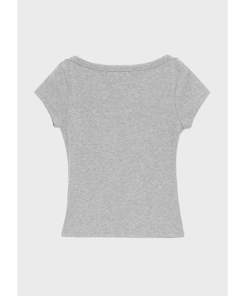 BLACKUP（ブラックアップ）の「[MADE] アットボートネック半袖Tシャツ（Tシャツ/カットソー・レディース・ブラック/ホワイト/グレー・FREE）」の18枚目の写真