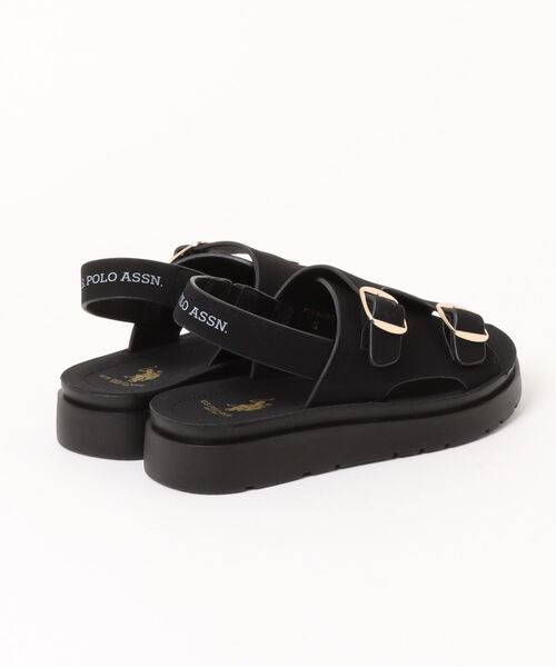 U.S. POLO ASSN.(ユーエスポロアッスン)の「【U.S. POLO ASSN./ユーエスポロアッスン】脱ぎ履き楽々 カジュアルサンダル ダブルベルト ブランドロゴ 韓国ファッション(サンダル・レディース・ブラック/ダークブラウン/ベージュ・SMALL/MEDIUM)」の4枚目の写真
