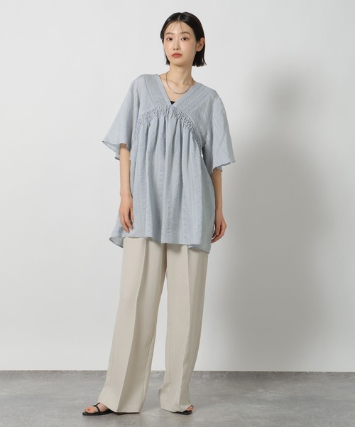 LAKOLE（ラコレ）の「2WAYシャーリングチュニック / 667924（その他トップス・レディース・ブルー/ホワイト/ブラック・FREE）」の13枚目の写真
