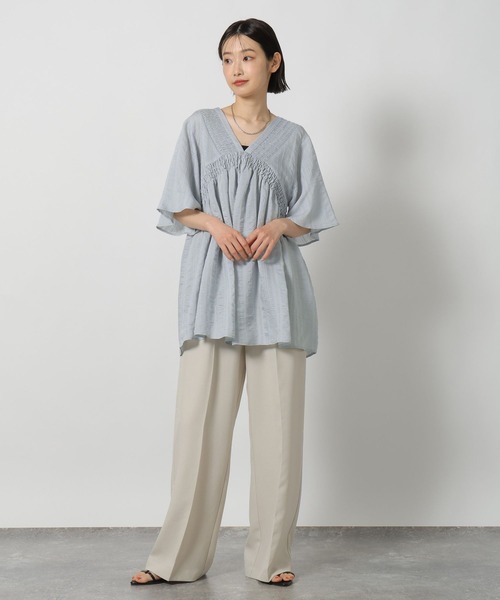 LAKOLE（ラコレ）の「2WAYシャーリングチュニック / 667924（その他トップス・レディース・ブルー/ホワイト/ブラック・FREE）」の14枚目の写真