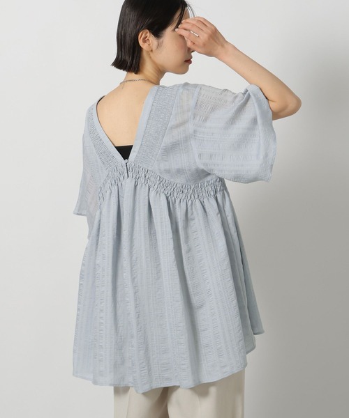 LAKOLE（ラコレ）の「2WAYシャーリングチュニック / 667924（その他トップス・レディース・ブルー/ホワイト/ブラック・FREE）」の16枚目の写真