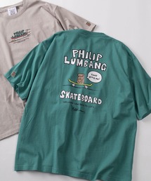 【75】【Philip Lumbang/フィリップ・ランバン】 リラックスフィット グラフィックデザイン バックプリント クルーネックTシャツ ユニセックス