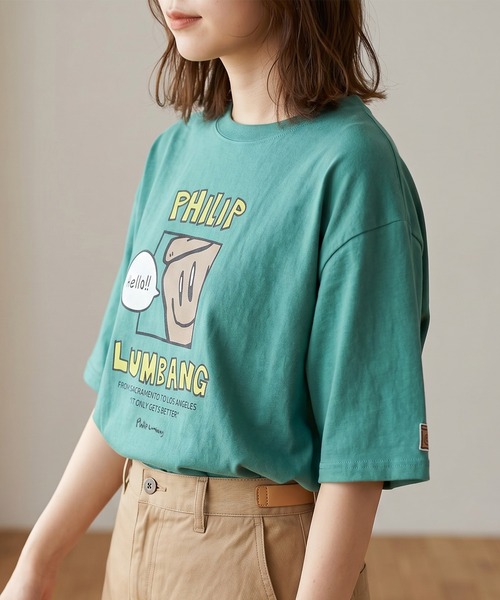 Philip Lumbang(フィリップランバン)の「【75】【Philip Lumbang/フィリップ・ランバン】 リラックスフィット グラフィックデザイン バックプリント クルーネックTシャツ ユニセックス(Tシャツ/カットソー・レディース・ブルー系3/グリーン系2/ホワイト系2/ホワイト系1/グリーン系1/ベージュ系3/ベージュ系1/ブルー系1/ブラック系2/ホワイト系3/ブルー系2/グリーン系3/ベージュ系2/ブラック系3/ブラック系1・M/XL/L)」の12枚目の写真