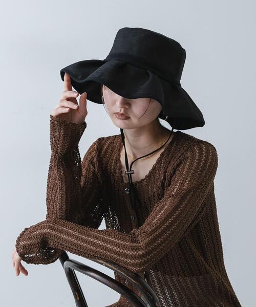 SENSE OF PLACE by URBAN RESEARCH（センスオブプレイスバイアーバンリサーチ）の「ジュートライクフリルハット（ハット・レディース・ブラック系その他/ブラック/ベージュ・ONE）」の7枚目の写真