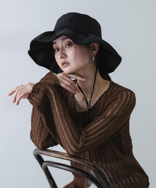 SENSE OF PLACE by URBAN RESEARCH（センスオブプレイスバイアーバンリサーチ）の「ジュートライクフリルハット（ハット・レディース・ブラック系その他/ブラック/ベージュ・ONE）」の8枚目の写真