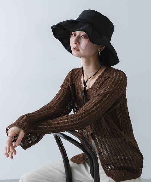 SENSE OF PLACE by URBAN RESEARCH（センスオブプレイスバイアーバンリサーチ）の「ジュートライクフリルハット（ハット・レディース・ブラック系その他/ブラック/ベージュ・ONE）」の9枚目の写真