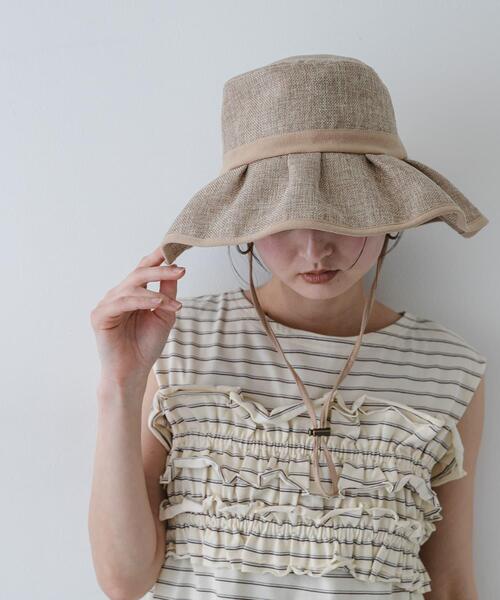 SENSE OF PLACE by URBAN RESEARCH（センスオブプレイスバイアーバンリサーチ）の「ジュートライクフリルハット（ハット・レディース・ブラック系その他/ブラック/ベージュ・ONE）」の17枚目の写真