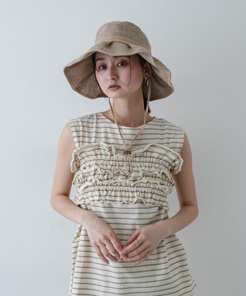 SENSE OF PLACE by URBAN RESEARCH（センスオブプレイスバイアーバンリサーチ）の「ジュートライクフリルハット（ハット・レディース・ブラック系その他/ブラック/ベージュ・ONE）」の20枚目の写真