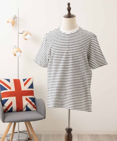 Ben Sherman（ベンシャーマン）の「テクスチャードボーダーTシャツ（Tシャツ/カットソー・メンズ・ホワイト・MEDIUM）」の2枚目の写真