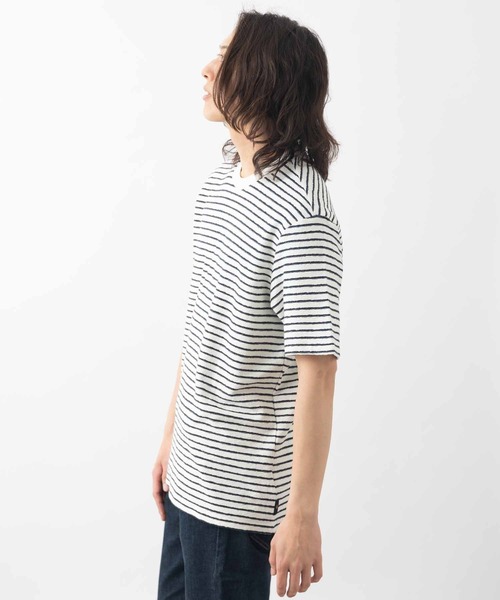 Ben Sherman（ベンシャーマン）の「テクスチャードボーダーTシャツ（Tシャツ/カットソー・メンズ・ホワイト・MEDIUM）」の3枚目の写真
