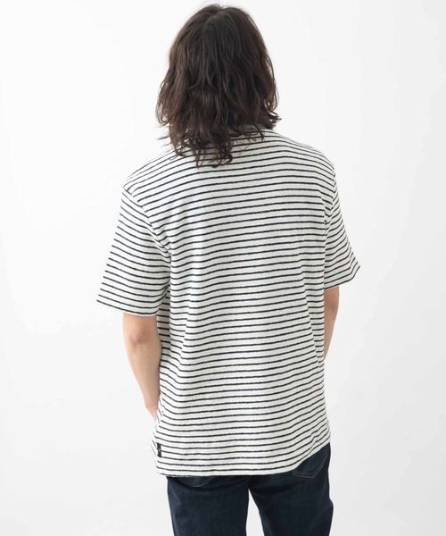 Ben Sherman（ベンシャーマン）の「テクスチャードボーダーTシャツ（Tシャツ/カットソー・メンズ・ホワイト・MEDIUM）」の4枚目の写真