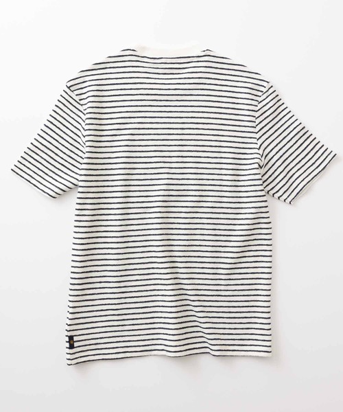 Ben Sherman（ベンシャーマン）の「テクスチャードボーダーTシャツ（Tシャツ/カットソー・メンズ・ホワイト・MEDIUM）」の7枚目の写真