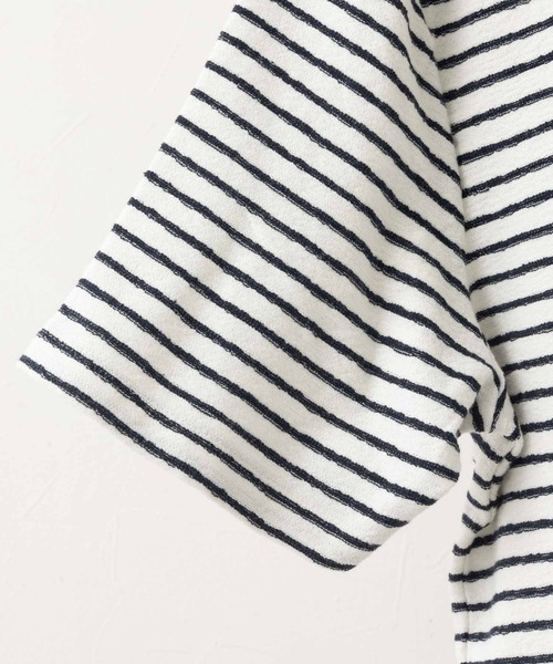 Ben Sherman（ベンシャーマン）の「テクスチャードボーダーTシャツ（Tシャツ/カットソー・メンズ・ホワイト・MEDIUM）」の8枚目の写真