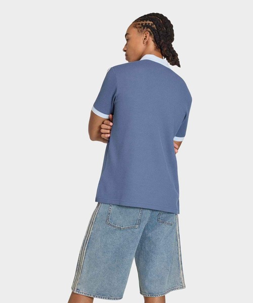 adidas（アディダス）の「ワッフル ニット ポロシャツ / アディダスオリジナルス adidas Originals（ポロシャツ・メンズ・ブルー・XX-LARGE/LARGE/MEDIUM/SMALL/X-LARGE/X-SMALL/3XL）」の2枚目の写真