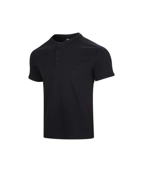 NINEZ(ナインゼット)の「コットンスパン切り替えヘンリーネックマッスルフィットTシャツ(2カラー)(Tシャツ/カットソー・メンズ・ブラック/チャコール・2XL/MEDIUM/LARGE/X-LARGE)」の9枚目の写真