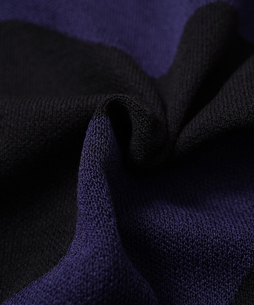1111clothing(ワンフォークロージング)の「ジャガード ホルスタイン柄 ニットPOLO / Jacquard Holstein-Print Knit Polo Shirt(ポロシャツ・メンズ・オフホワイト/チャコールグレー/ネイビー・M/L)」の4枚目の写真