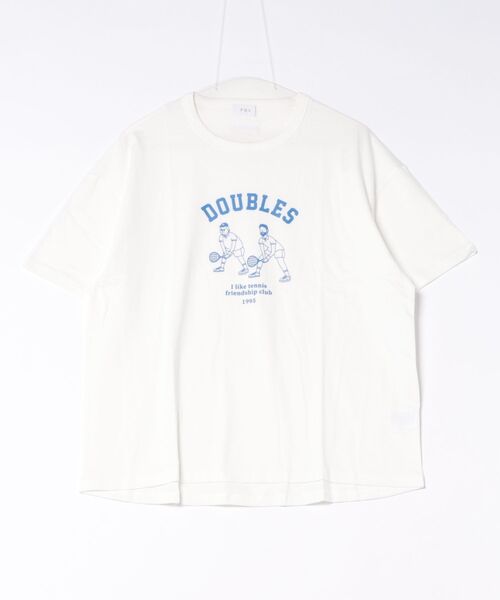 FOV(フォブ)の「フォブ DOUBLES Tシャツ(Tシャツ/カットソー・レディース・ブラック/ホワイト/グレイッシュベージュ・F)」の2枚目の写真