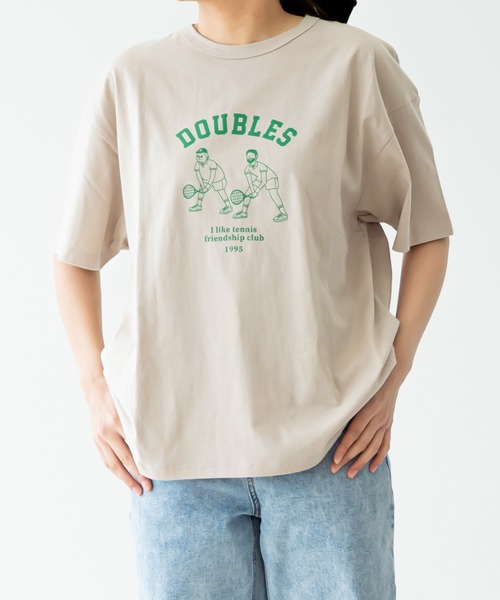 FOV(フォブ)の「フォブ DOUBLES Tシャツ(Tシャツ/カットソー・レディース・ブラック/ホワイト/グレイッシュベージュ・F)」の1枚目の写真