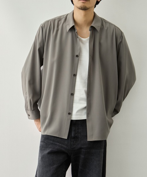 CITY TOKYO(シティトウキョウ)の「【CITY TOKYO】Air pleats リラックスシャツ(シャツ/ブラウス・メンズ・カーキ・1/2)」の1枚目の写真