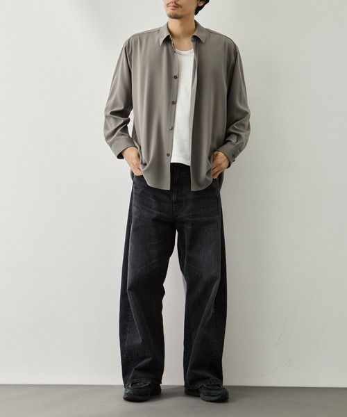 CITY TOKYO(シティトウキョウ)の「【CITY TOKYO】Air pleats リラックスシャツ(シャツ/ブラウス・メンズ・カーキ・1/2)」の2枚目の写真