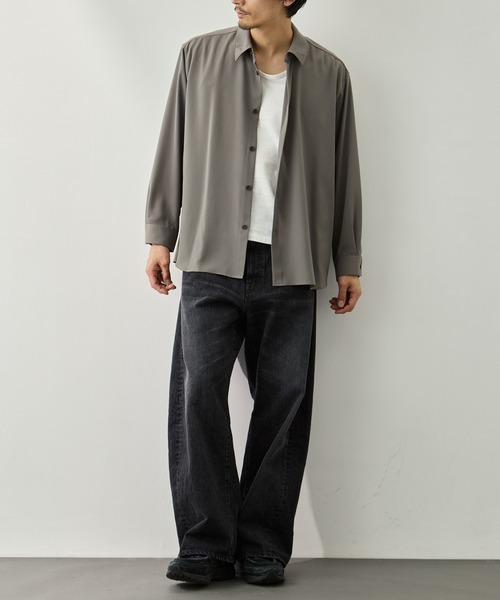 CITY TOKYO(シティトウキョウ)の「【CITY TOKYO】Air pleats リラックスシャツ(シャツ/ブラウス・メンズ・カーキ・1/2)」の4枚目の写真