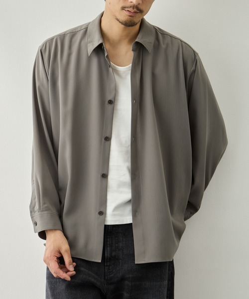 CITY TOKYO(シティトウキョウ)の「【CITY TOKYO】Air pleats リラックスシャツ(シャツ/ブラウス・メンズ・カーキ・1/2)」の5枚目の写真