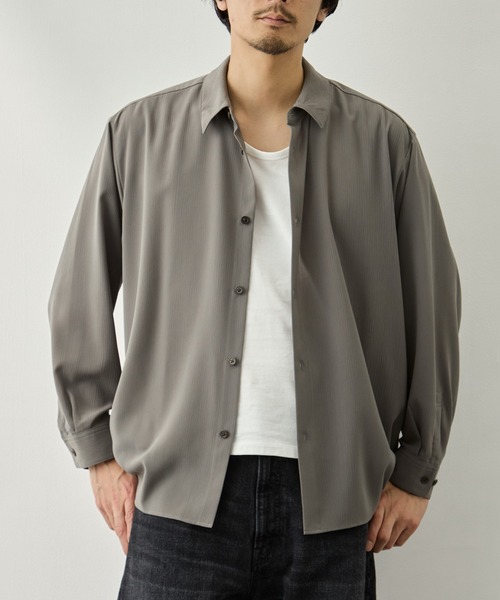 CITY TOKYO(シティトウキョウ)の「【CITY TOKYO】Air pleats リラックスシャツ(シャツ/ブラウス・メンズ・カーキ・1/2)」の6枚目の写真