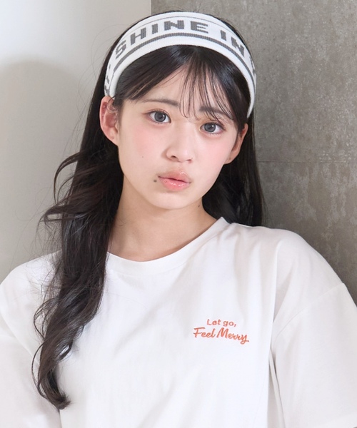 LOVETOXIC(ラブトキシック)の「【LTXC】ジャガードロゴヘアバンド(ヘアバンド・キッズ・オフホワイト/ブラック・F)」の3枚目の写真