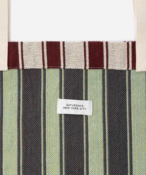 Saturdays NYC(サタデーズ ニューヨークシティ )の「Miller Stripe Tote Bag(トートバッグ・メンズ・ブルー/ワイン・FREE)」の10枚目の写真