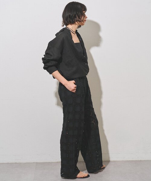 Whim Gazette（ウィムガゼット）の「クロシェライクパンツ（その他パンツ・レディース・オフホワイト/ブラック・FREE）」の13枚目の写真