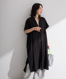 Green Parks | 半袖シアースキッパーシャツワンピース(シャツワンピース)