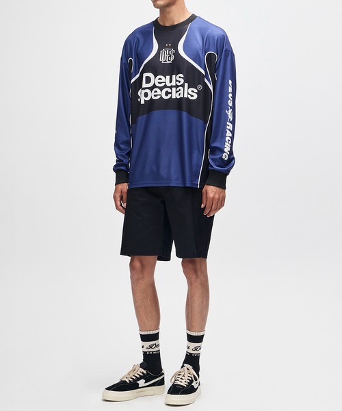 DEUS EX MACHINA(デウスエクスマキナ)の「SPECTACLE MOTO JERSEY(Tシャツ/カットソー・メンズ・イエロー/ロイヤルブルー・M/L)」の14枚目の写真