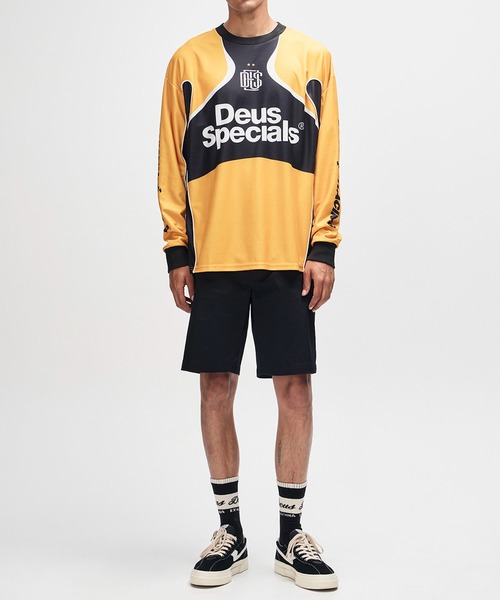 DEUS EX MACHINA(デウスエクスマキナ)の「SPECTACLE MOTO JERSEY(Tシャツ/カットソー・メンズ・イエロー/ロイヤルブルー・M/L)」の4枚目の写真