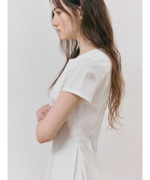 ETMON(エトモン)の「Side Button Stitch Dress, Ivory(ワンピース・レディース・その他・SMALL/MEDIUM)」の4枚目の写真