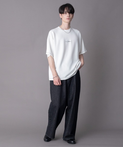 BROWNY(ブラウニー)の「BROWNY/【26年春夏新作】カラーステッチワンポイントT(Tシャツ/カットソー・メンズ・ブラック/サックスブルー/ホワイト・MEDIUM/LARGE)」の21枚目の写真
