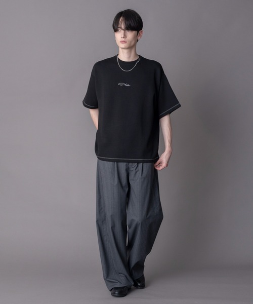BROWNY(ブラウニー)の「BROWNY/【26年春夏新作】カラーステッチワンポイントT(Tシャツ/カットソー・メンズ・ブラック/サックスブルー/ホワイト・MEDIUM/LARGE)」の22枚目の写真