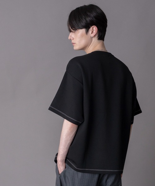 BROWNY(ブラウニー)の「BROWNY/カラーステッチワンポイントT(Tシャツ/カットソー・メンズ・ブラック/サックスブルー/ホワイト・MEDIUM/LARGE)」の7枚目の写真