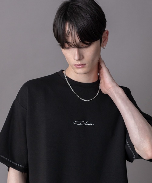 BROWNY(ブラウニー)の「BROWNY/カラーステッチワンポイントT(Tシャツ/カットソー・メンズ・ブラック/サックスブルー/ホワイト・MEDIUM/LARGE)」の8枚目の写真