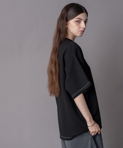 BROWNY(ブラウニー)の「BROWNY/カラーステッチワンポイントT(Tシャツ/カットソー・メンズ・ブラック/サックスブルー/ホワイト・MEDIUM/LARGE)」の12枚目の写真
