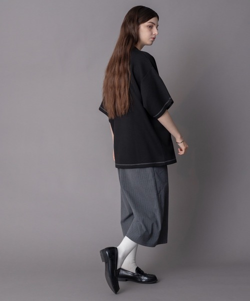 BROWNY(ブラウニー)の「BROWNY/カラーステッチワンポイントT(Tシャツ/カットソー・メンズ・ブラック/サックスブルー/ホワイト・MEDIUM/LARGE)」の14枚目の写真