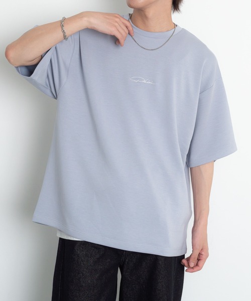 BROWNY(ブラウニー)の「BROWNY/【26年春夏新作】カラーステッチワンポイントT(Tシャツ/カットソー・メンズ・ブラック/サックスブルー/ホワイト・MEDIUM/LARGE)」の3枚目の写真