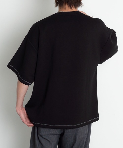 BROWNY(ブラウニー)の「BROWNY/【26年春夏新作】カラーステッチワンポイントT(Tシャツ/カットソー・メンズ・ブラック/サックスブルー/ホワイト・MEDIUM/LARGE)」の6枚目の写真