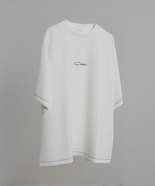 BROWNY(ブラウニー)の「BROWNY/【26年春夏新作】カラーステッチワンポイントT(Tシャツ/カットソー・メンズ・ブラック/サックスブルー/ホワイト・MEDIUM/LARGE)」の13枚目の写真
