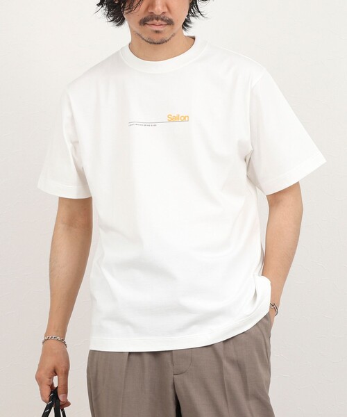 NOLLEY’S(ノーリーズ)の「《大人に似合う》メッセージプリントTシャツ 26SS(Tシャツ/カットソー・メンズ・ライトグレー/ホワイト/サックスブルー・XL/L/M/S)」の2枚目の写真